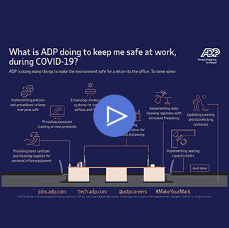 What are ADP and our associates doing to stay safe at work during COVID-19?